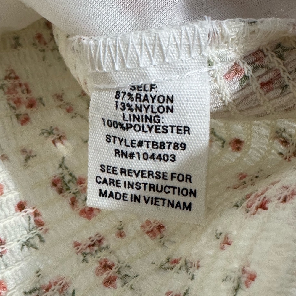 Blu Pepper Floral Milkmaid Crop Top Tie Front Cottagecore L - Picture 8 of 9